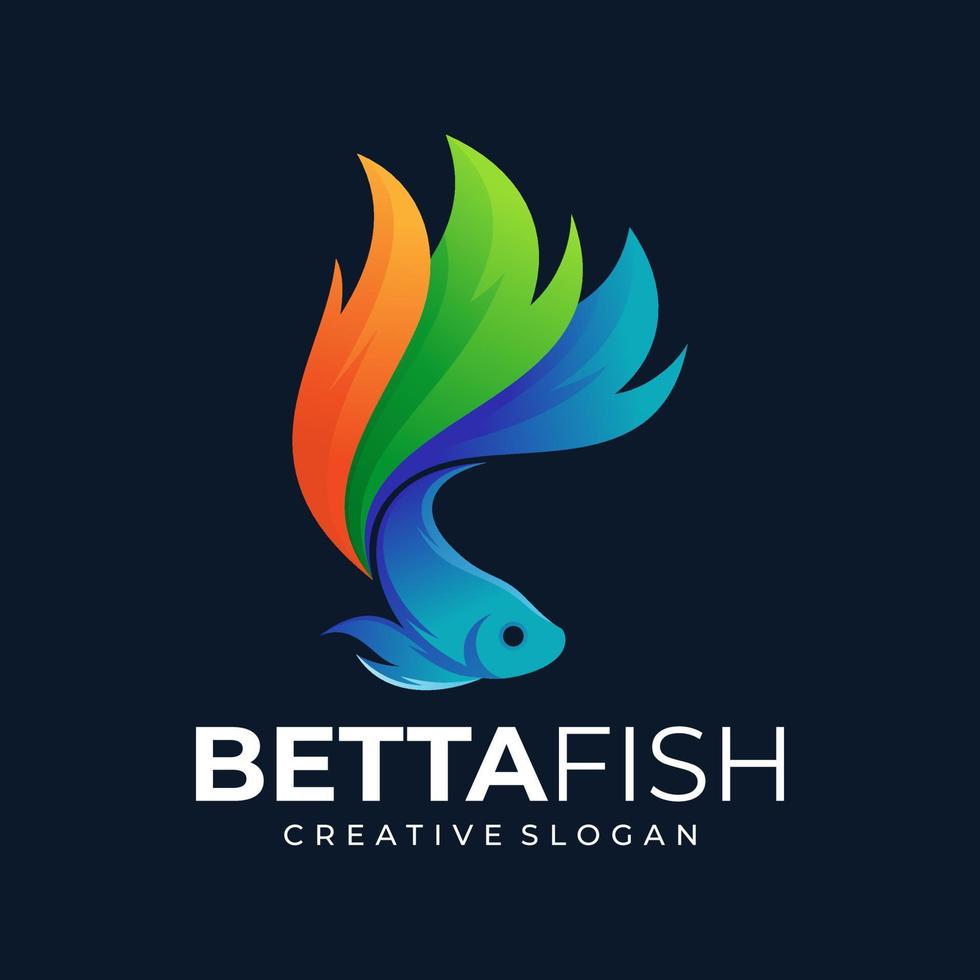 betta fisk logotyp design vektor mall