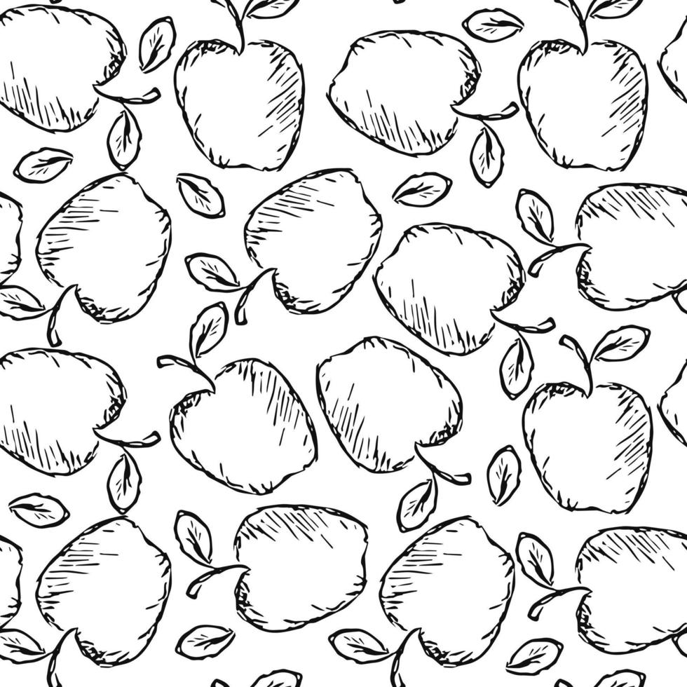 sömlösa mönster med äpplen vektor