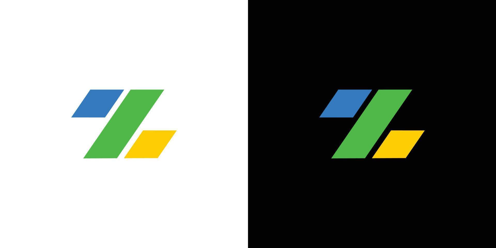 modern och färgglad bokstav z initialer logotypdesign vektor