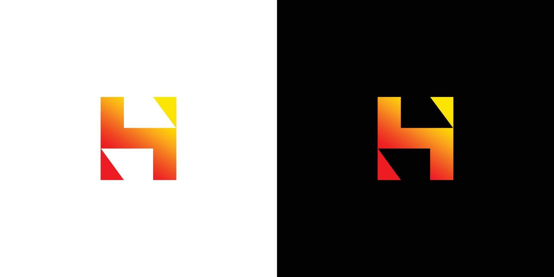 modernes und einzigartiges buchstabe h initial logo design vektor