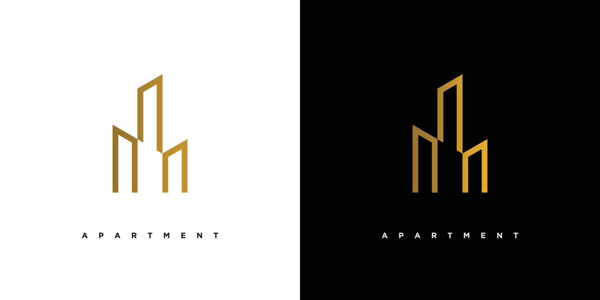 modernes und elegantes Apartment-Logo-Design vektor