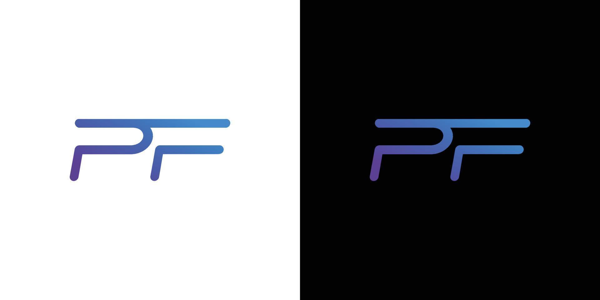Modernes und elegantes pf-Buchstaben-Initialen-Logo-Design vektor
