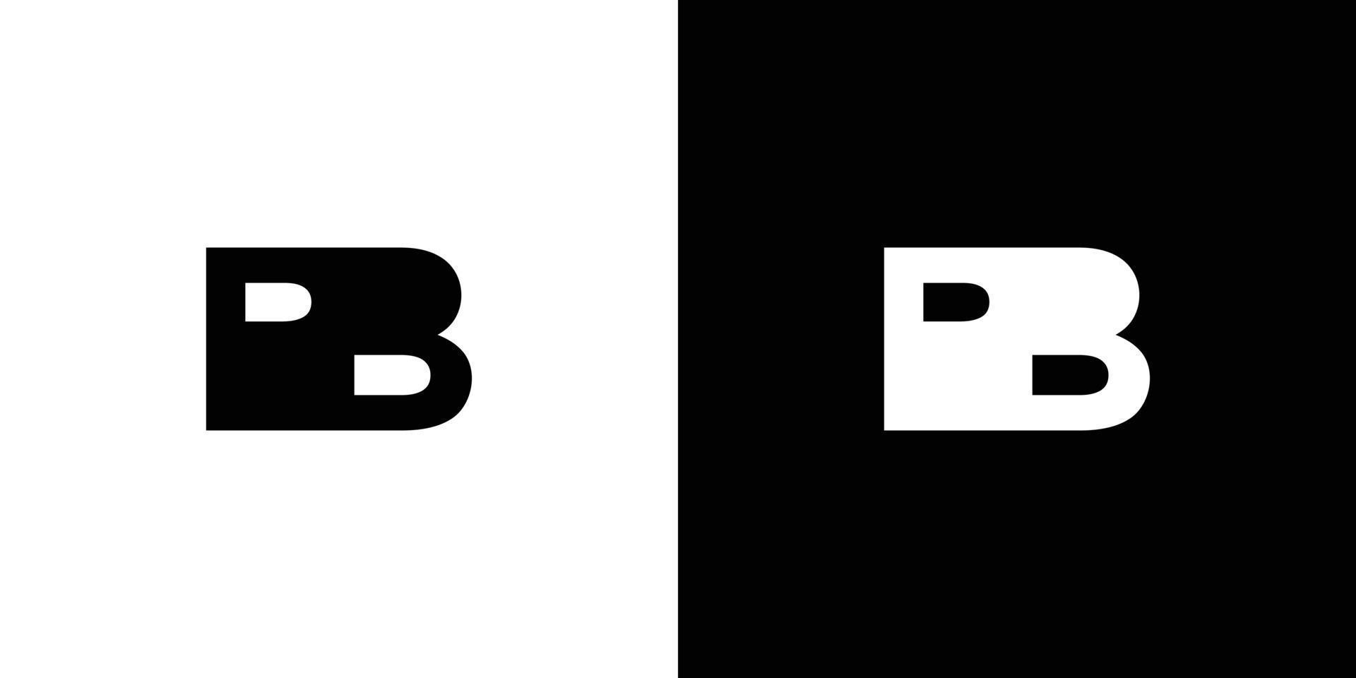 enkel och unik logotypdesign för pb-initialer vektor