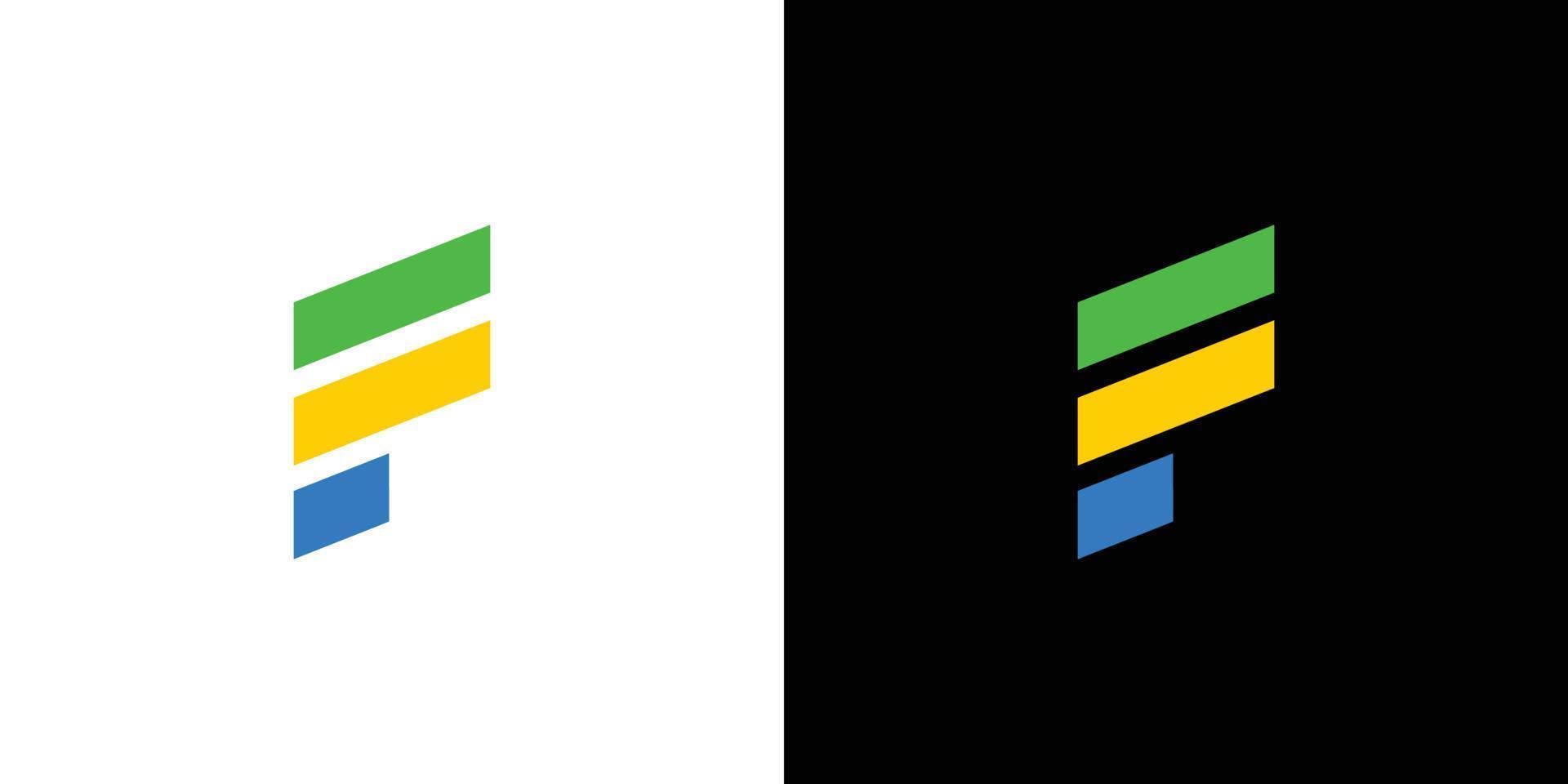 einfaches und farbenfrohes anfangsbuchstabe f-logo-design vektor