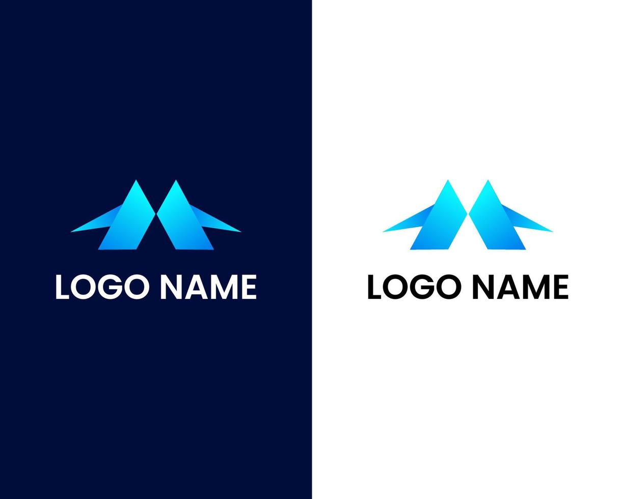bokstaven m och en modern logotypdesignmall vektor