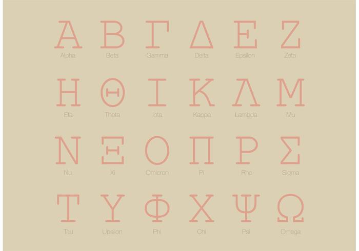 Slab Serif Grekisk Alfabet Set vektor