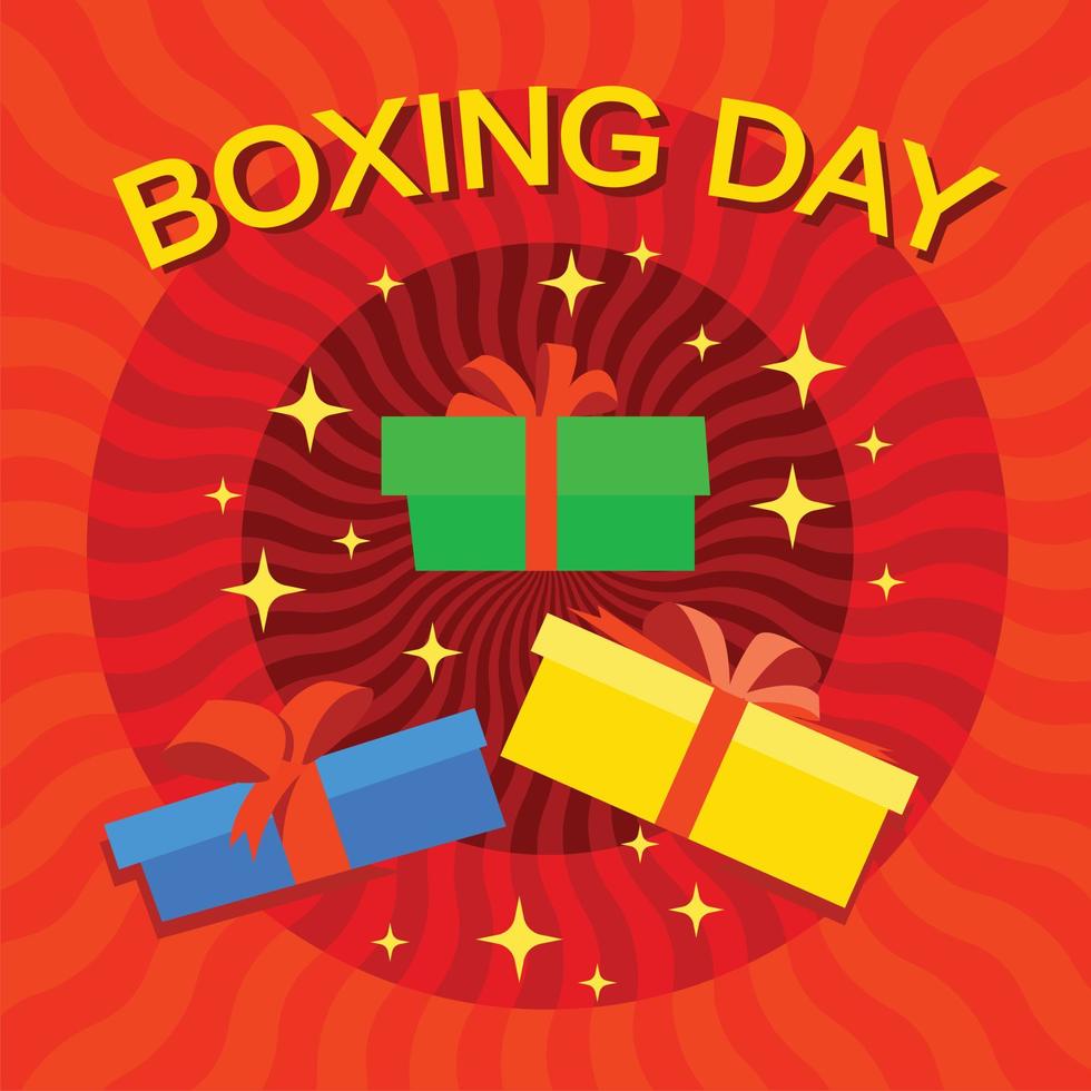 xmas boxing day koncept bakgrund, platt stil vektor