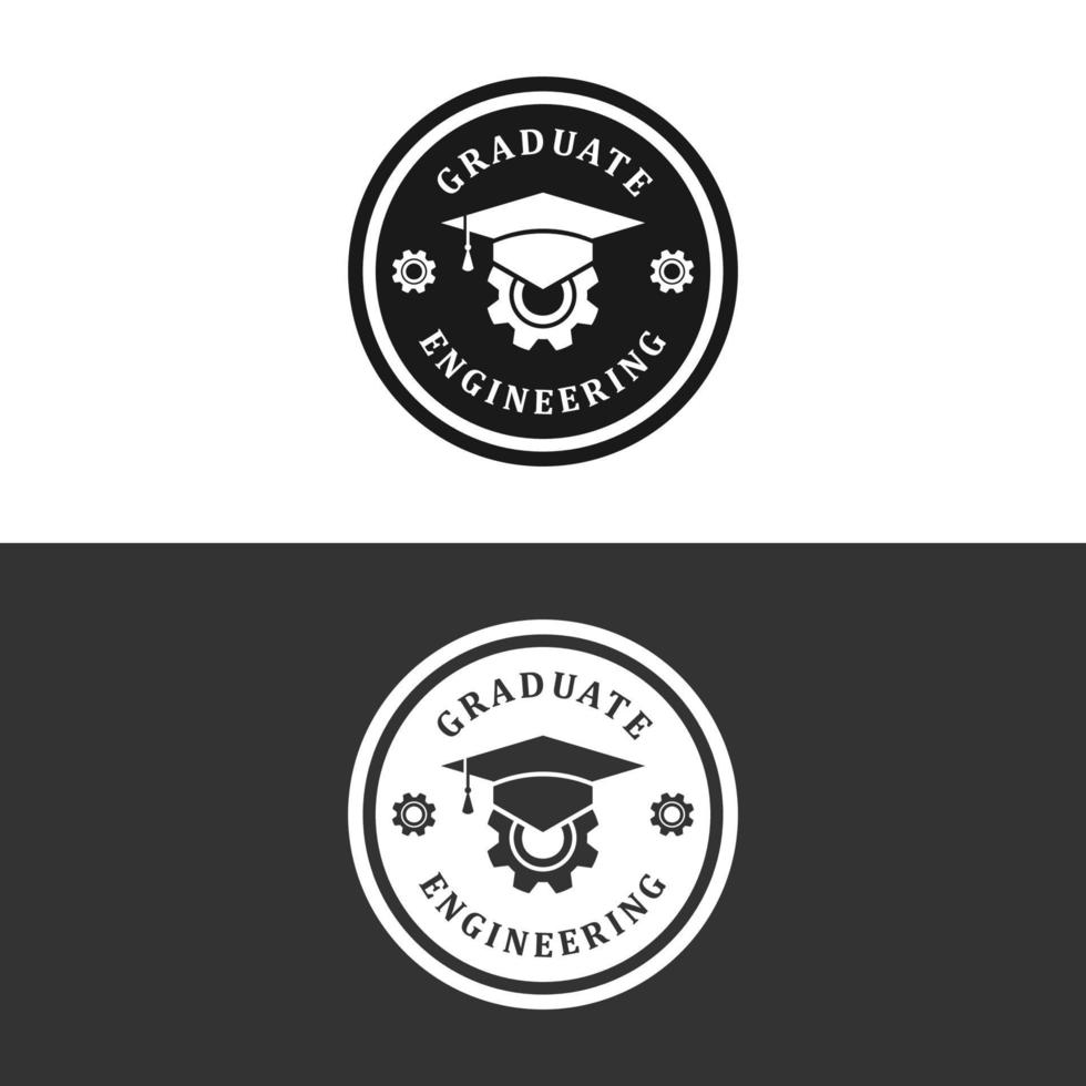 Abzeichen-Logo-Design für Ingenieurabsolventen vektor