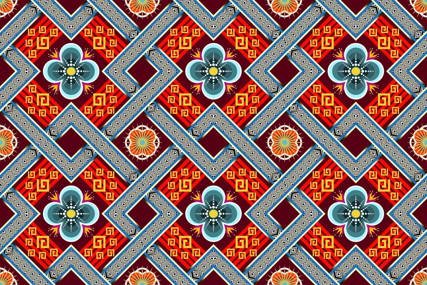 geometriskt etniskt orientaliskt ikatmönster traditionell design för bakgrund, matta, tapeter, kläder, omslag, batik, tyg, vektorillustration.broderistil, sömlöst mönster vektor
