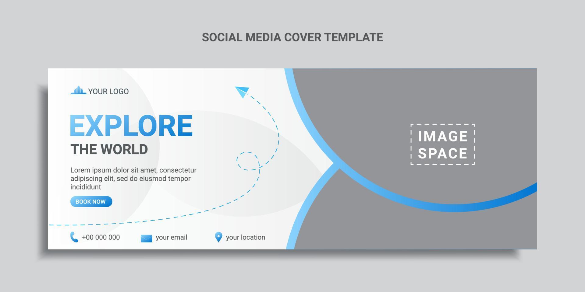 reise social media cover designvorlage oder webbanner vektor