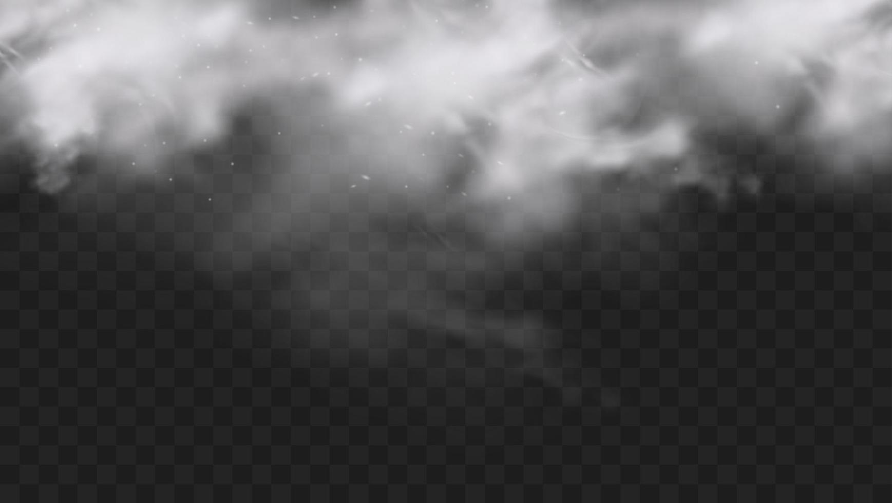 weißer nebel oder rauch auf dunklem kopienraumhintergrund. Vektor-Illustration vektor