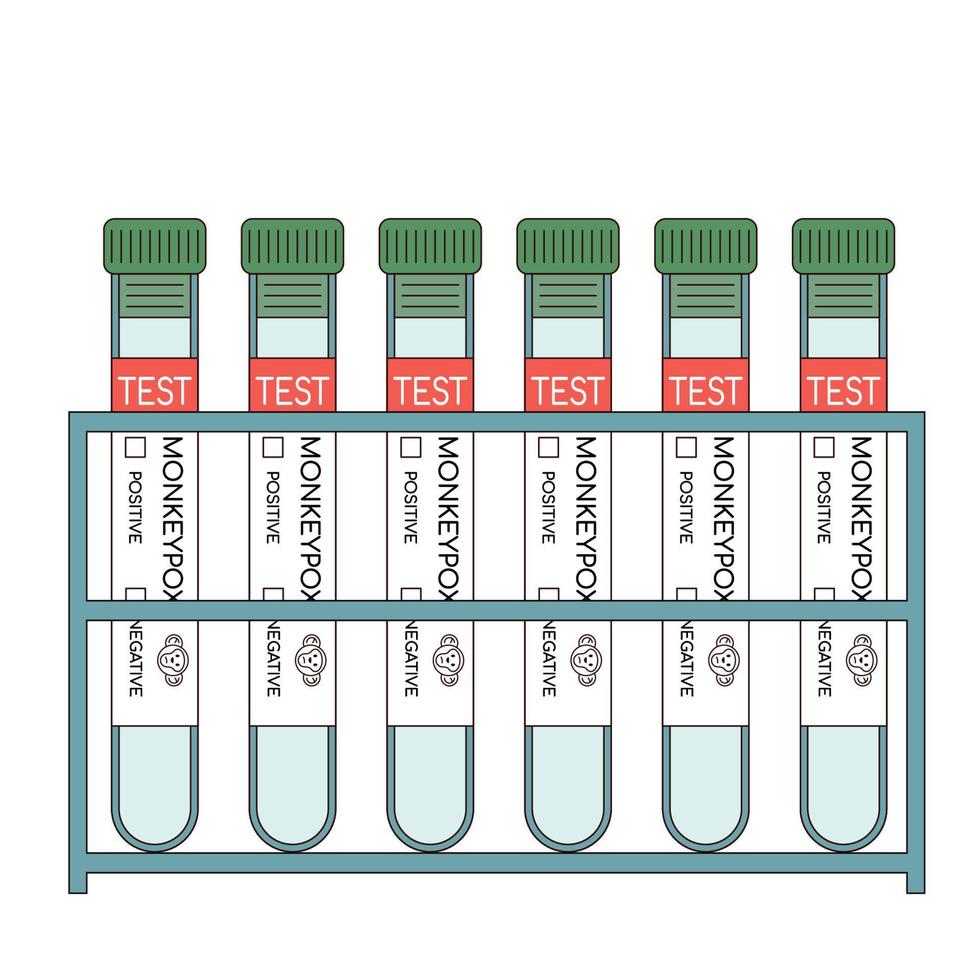 Reagenzglasgestell Beispiel flacher Designstil perfekt für Elementdesign in Infografik und Animation im Krankenhaus. vektor