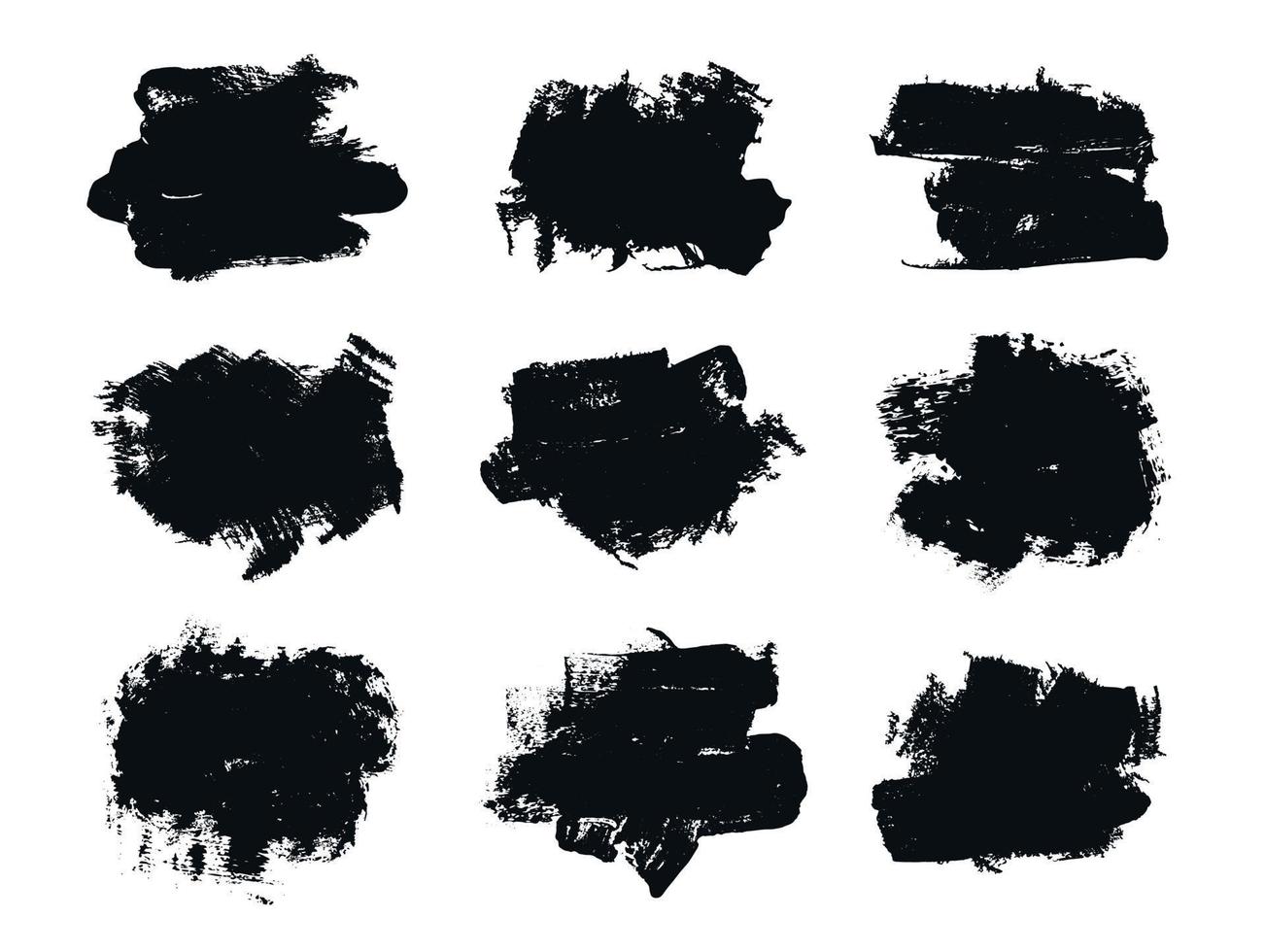 vektor svart färg, bläck penseldrag, pensel, linje eller textur. smutsiga konstnärliga designelement, låda, ram.