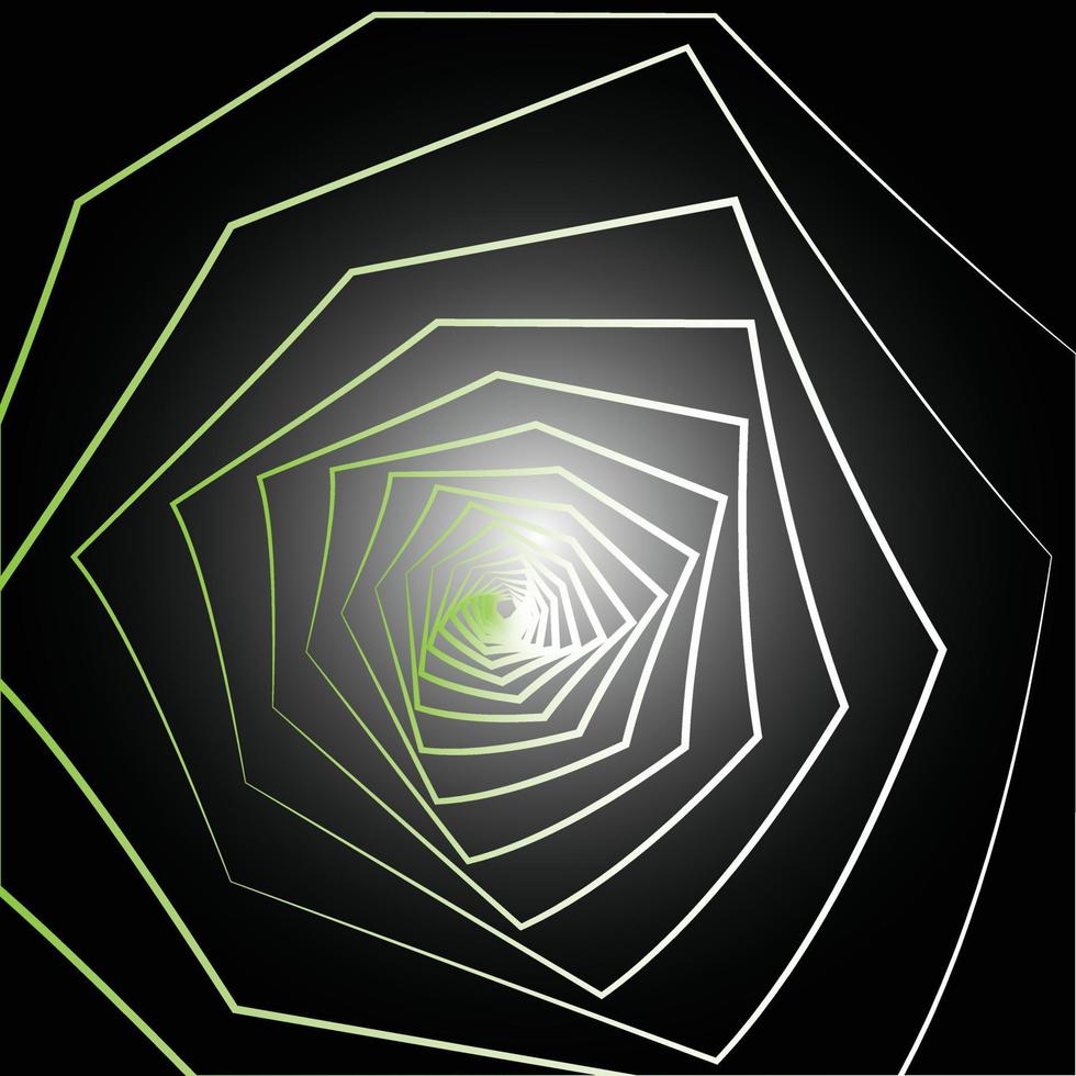 Hintergrund wie ein Spinnennetz aus überlappenden Kräuselungen in Grüntönen vektor