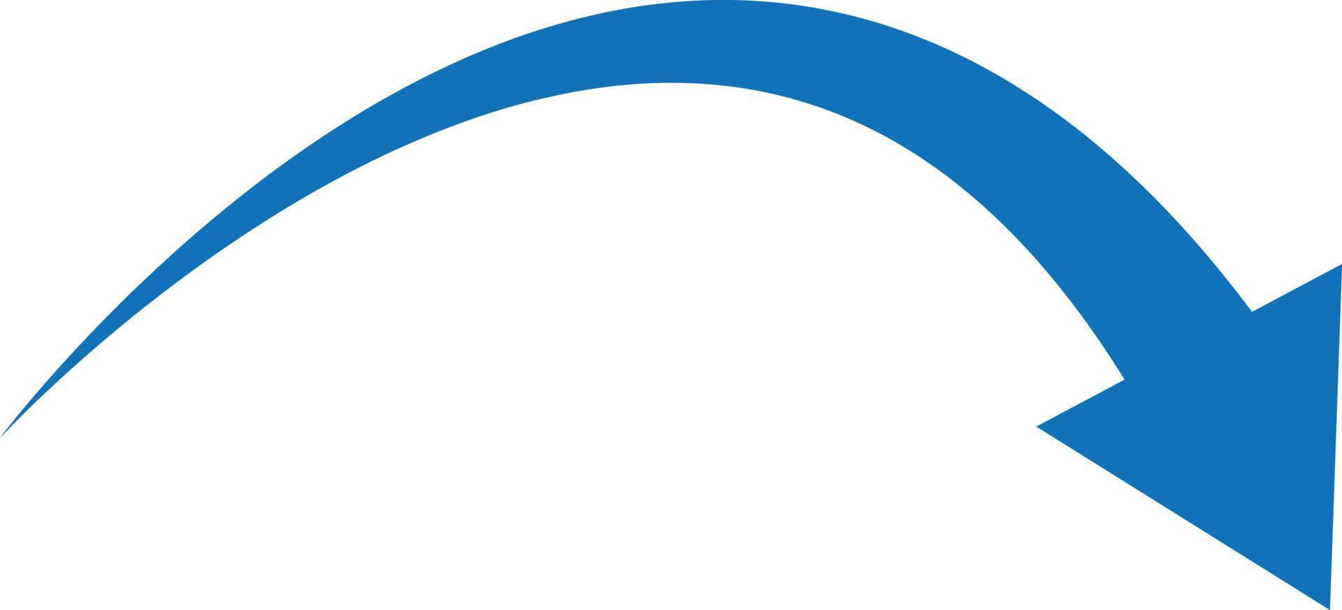 blaues Pfeilsymbol auf weißem Hintergrund. abstraktes blaues Pfeilzeichen. vektor