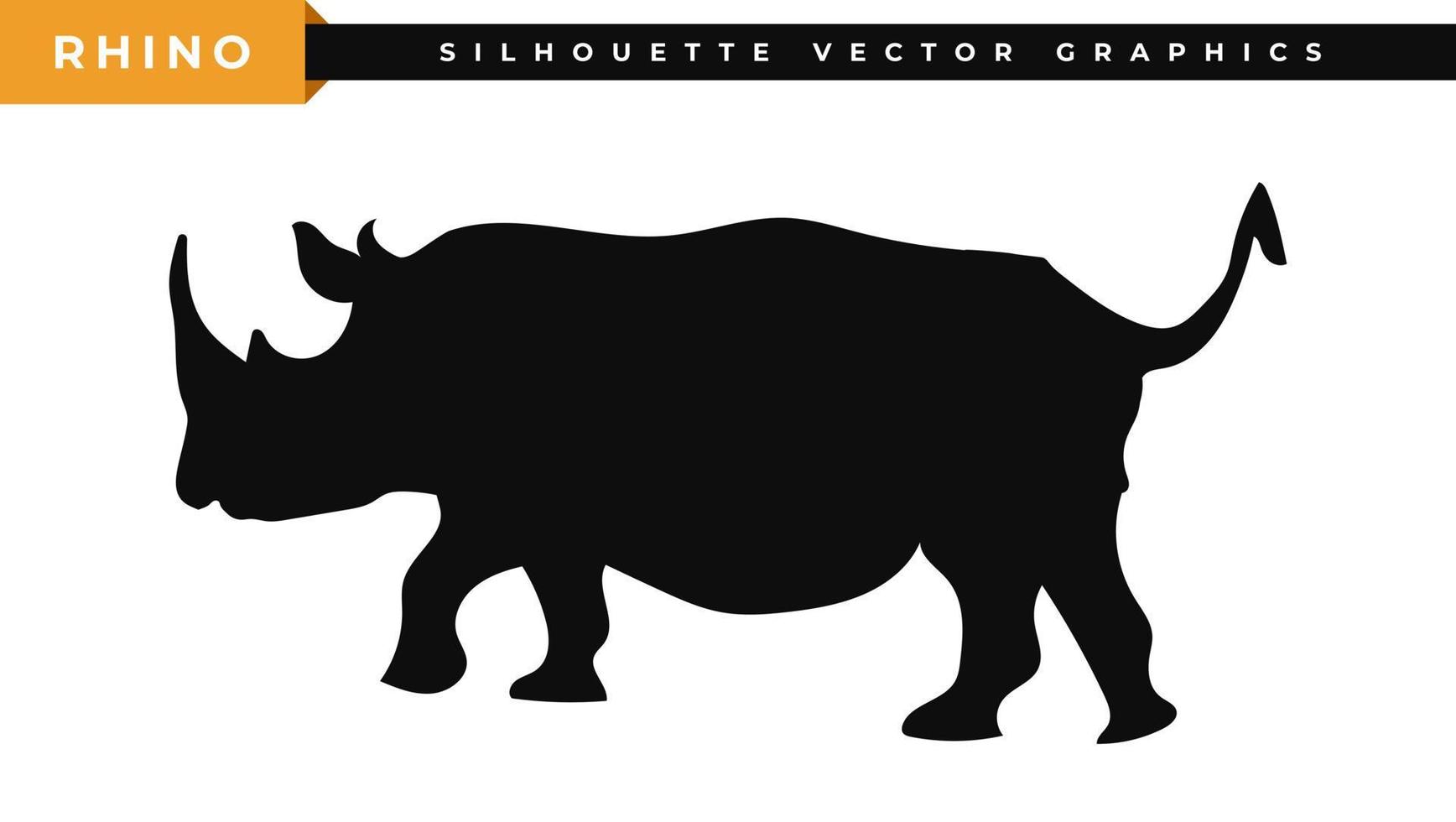 Nilpferd-Silhouette-Illustration. Nashorn-Logo-Design. Nashorn-Silhouette-Vektor. symbole wilder tiere, welt-nashorn-tag-symbol. vektor