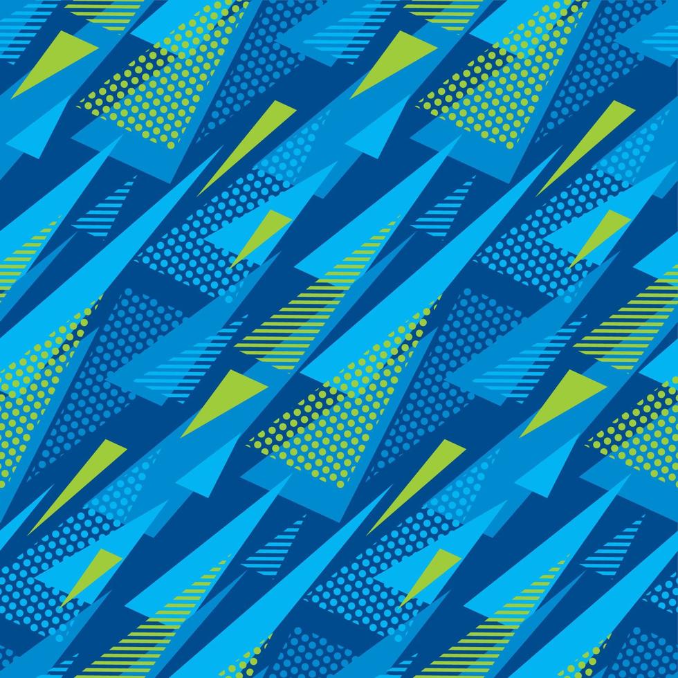 printblue Hintergrund Dreieck helle Farbe nahtlose Stoffprobe. geometrische Mustermuster-Vektorillustration vektor