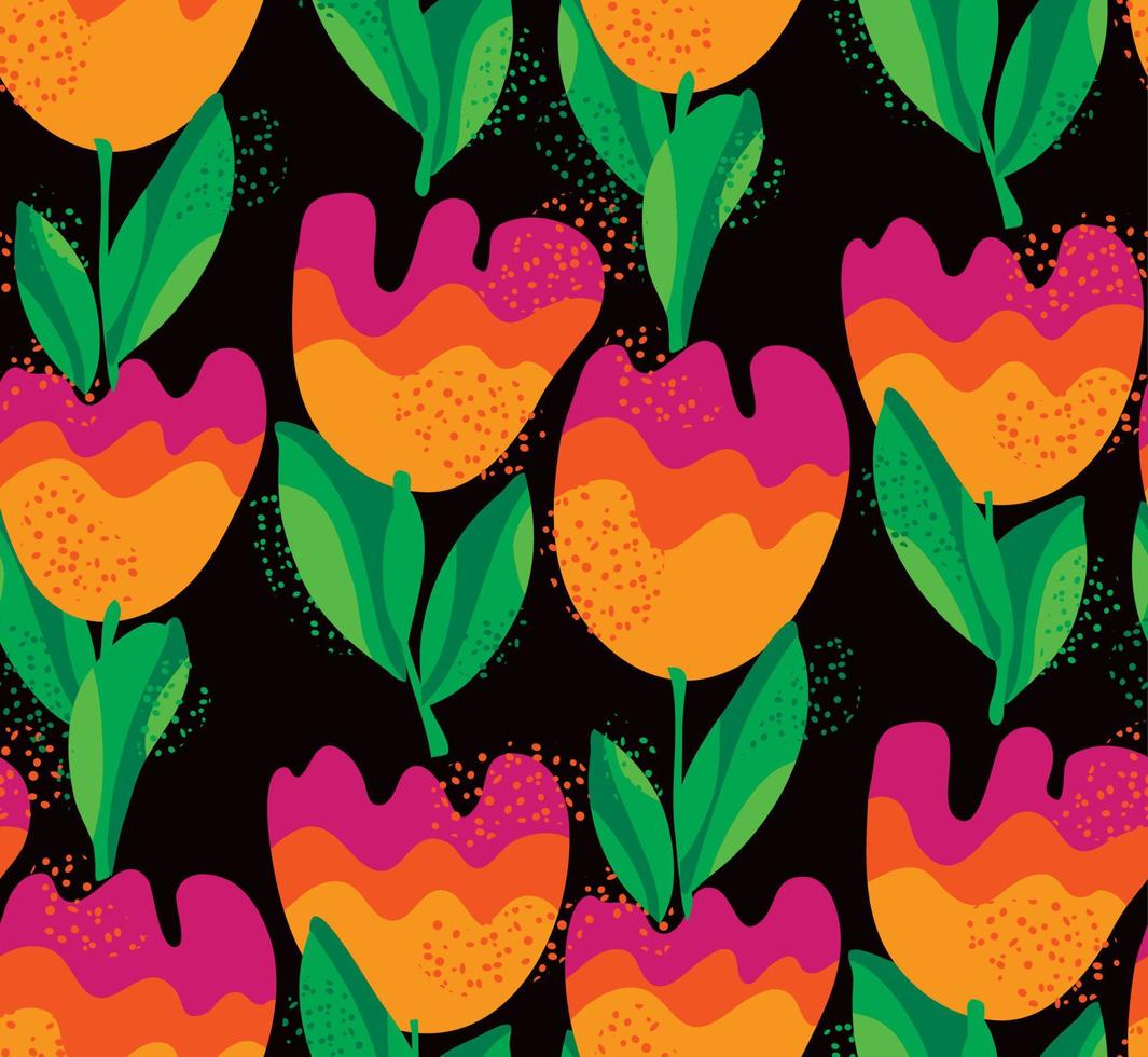 enkel snygg tulpan blomma sömlös, mönster. vektor illustration.