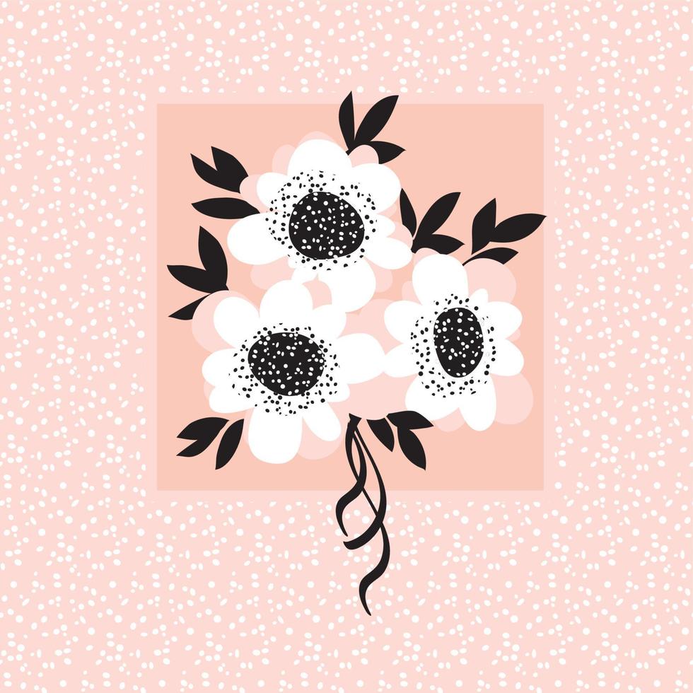 blek färg abstrakt rosa blommor inbjudningsmall. vektor skiss illustration