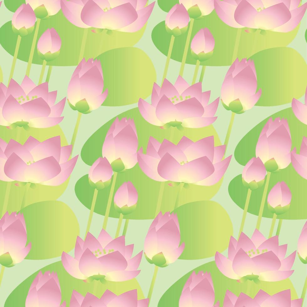 rosa lotus liljor dekorativa sömlösa blommönster. vektor illustration