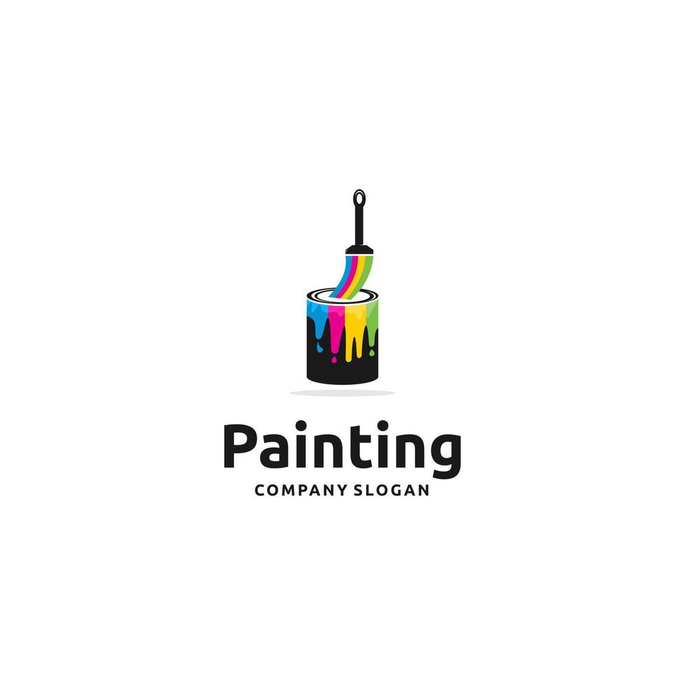 husmålningstjänst logotypinspiration, lämplig för ditt designbehov, logotyp, illustration, animation, etc. vektor
