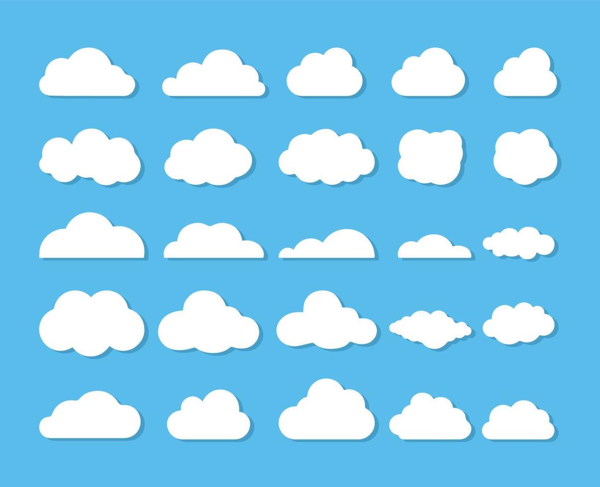Wolken-Icon-Set. Vektor-Illustration auf blauem Hintergrund. Folge 10. vektor