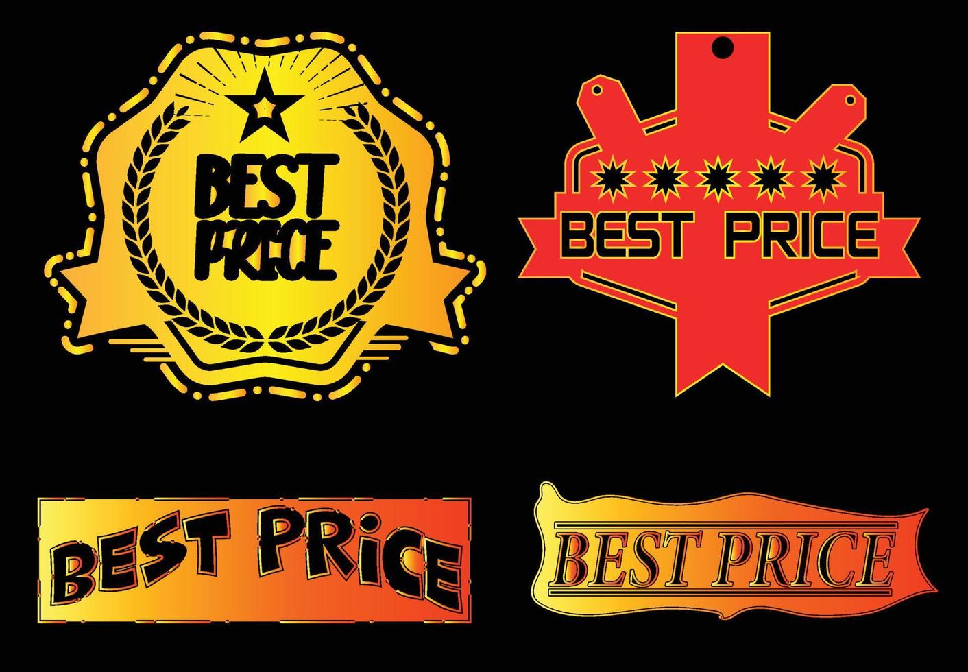 Bestpreis-Logo, Aufkleber, Symbol und T-Shirt-Design-Vorlage vektor