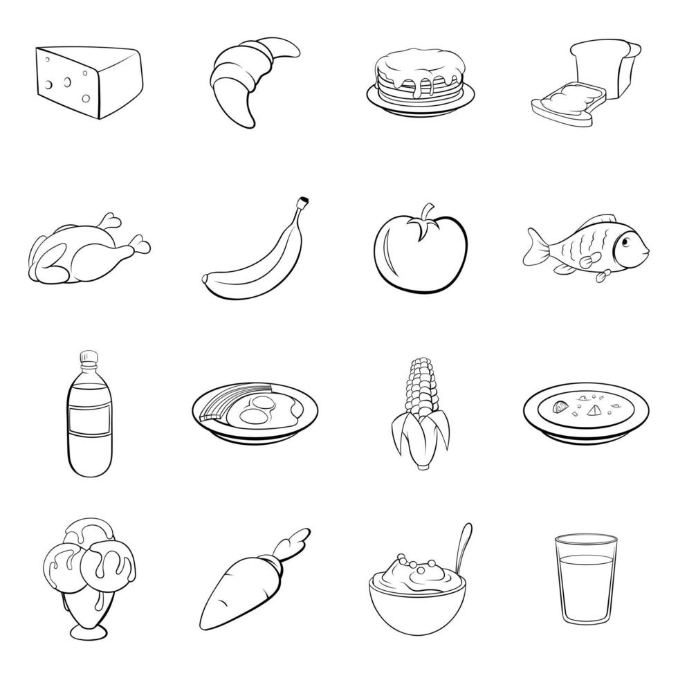 mat ikoner som vektor kontur