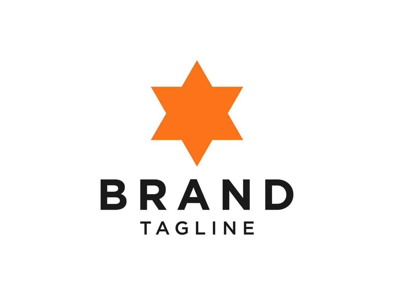 Stern-Logo. Orange geometrische Form Davidstern isoliert auf weißem Hintergrund. flaches Vektorillustrations-Designschablonenelement. vektor