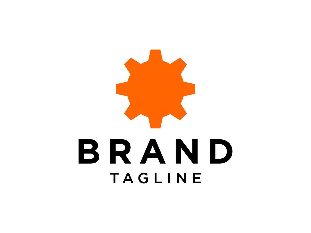 Industriearbeiter-Logo. orangefarbenes Zahnradsymbol im Inneren isoliert auf weißem Hintergrund. flache Vektorlogo-Designvorlagenelemente für Geschäfts- und Technologielogos. vektor