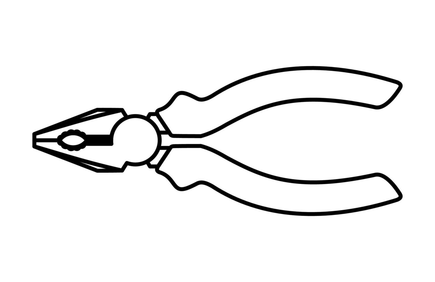skärande tång ikon i linjekonst stil isolerad på vit bakgrund. snickarverktyg. vektor illustration.