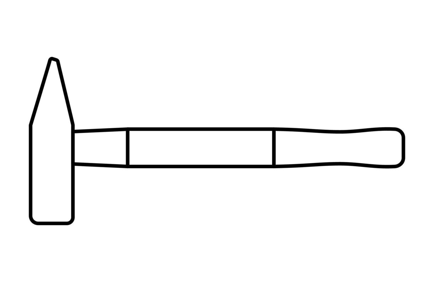 Hammer-Symbol im Linienkunststil isoliert auf weißem Hintergrund. Zimmermannswerkzeug. Vektor-Illustration. vektor