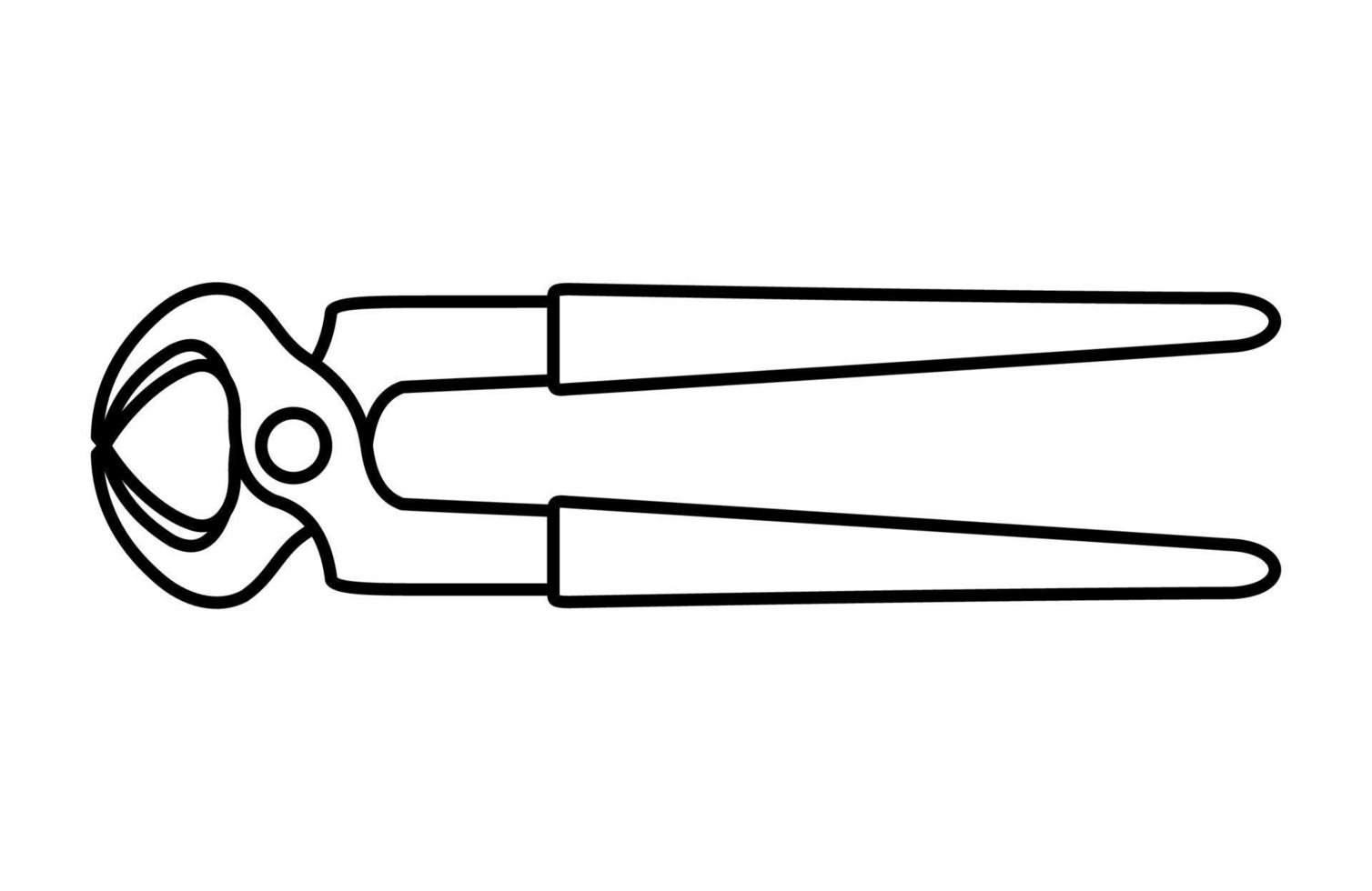 skärande tång ikon i linjekonst stil isolerad på vit bakgrund. snickarverktyg. vektor illustration.