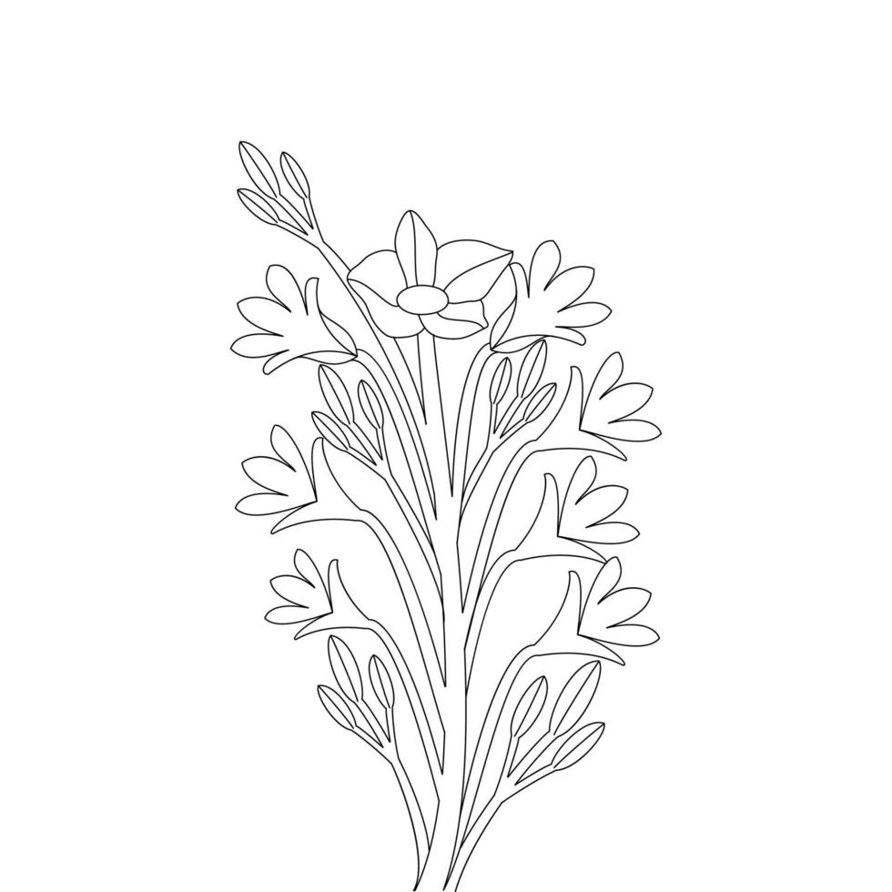 Blüte Malvorlagen Illustration der Handzeichnung grafische Illustration vektor