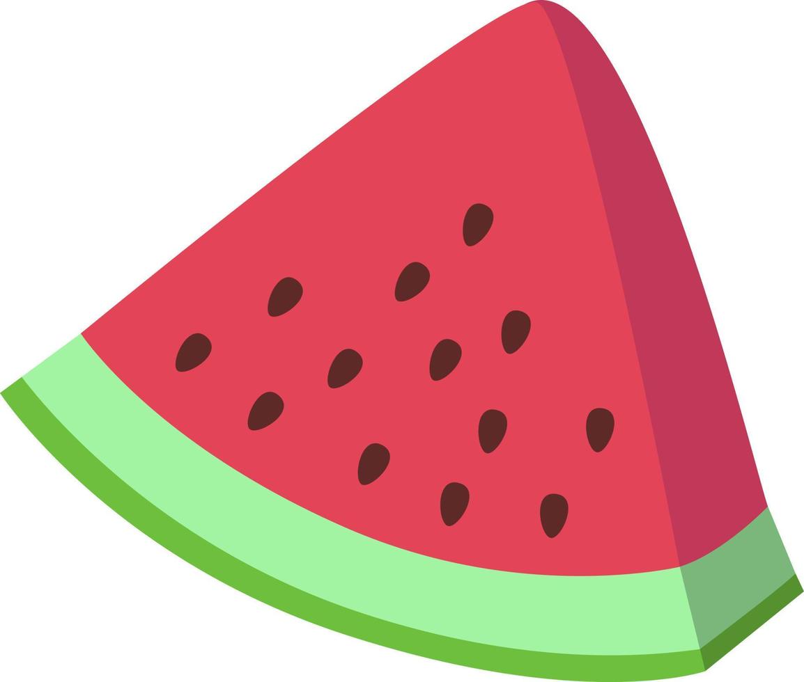Wassermelone, geschnittenes Stück reife Wassermelone. vektor