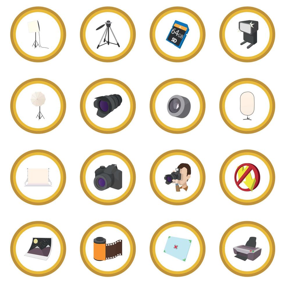 Fotografie-Set-Icon-Kreis vektor