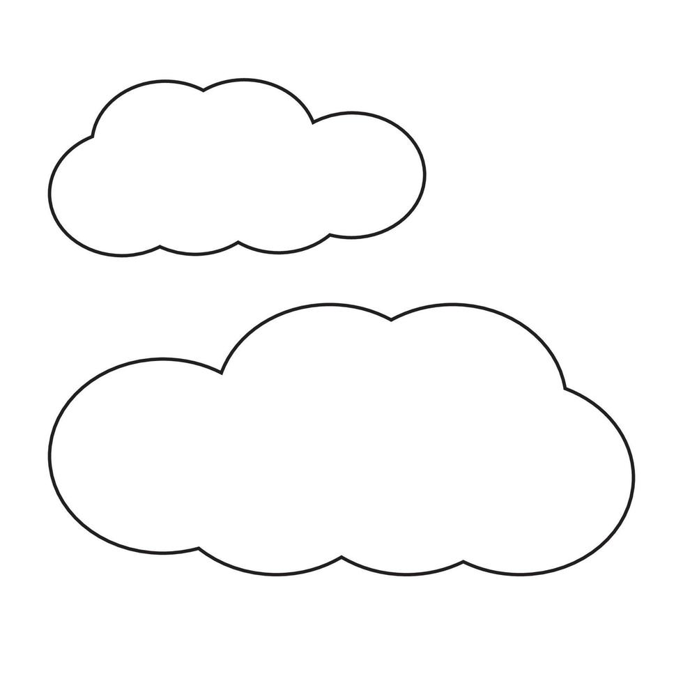 enkel illustration av vita moln på en vit bakgrund vektor