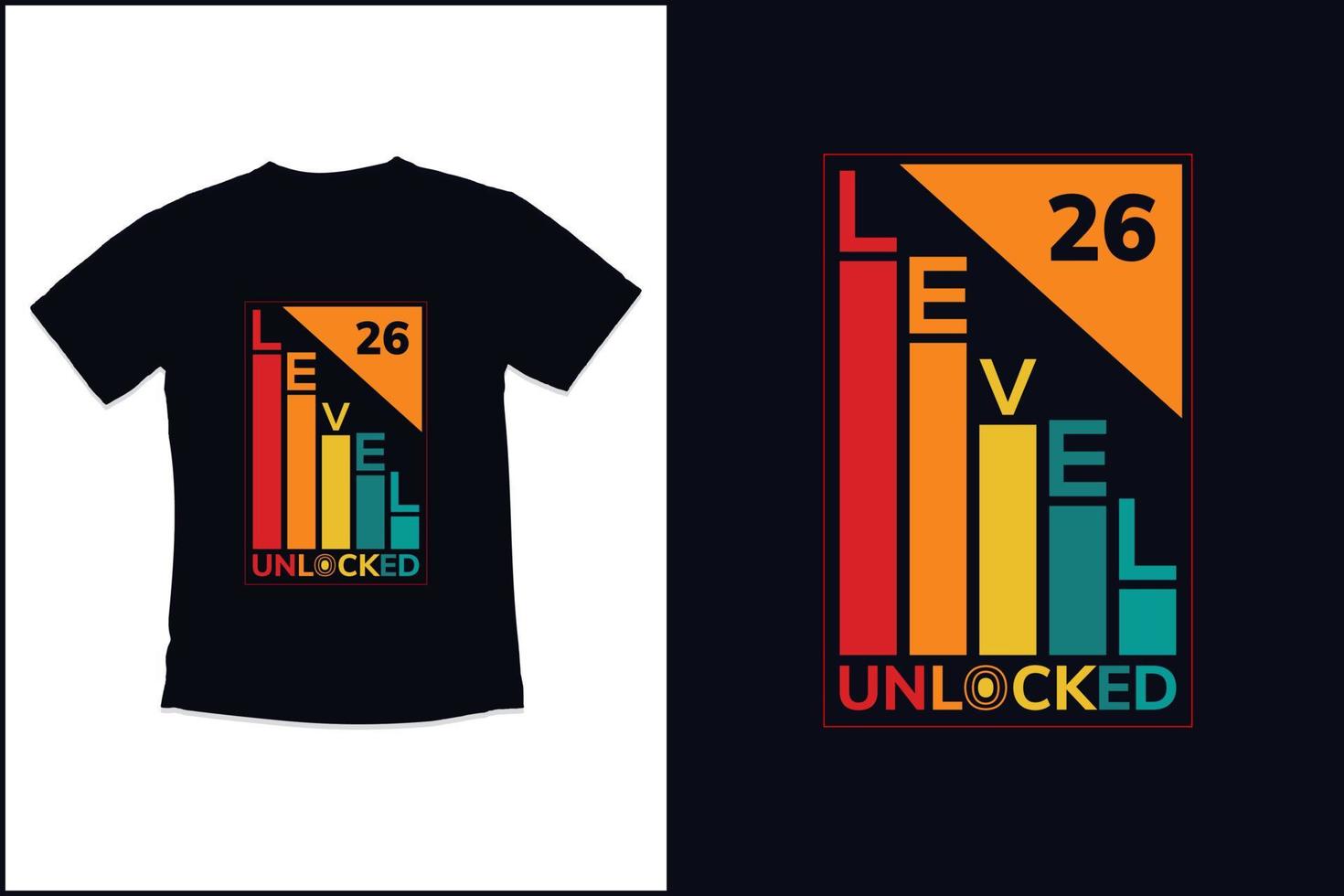 Geburtstag Gaming Vintage T-Shirt Design mit Level 5 entsperrt modernen Zitaten Typografie T-Shirt Design vektor