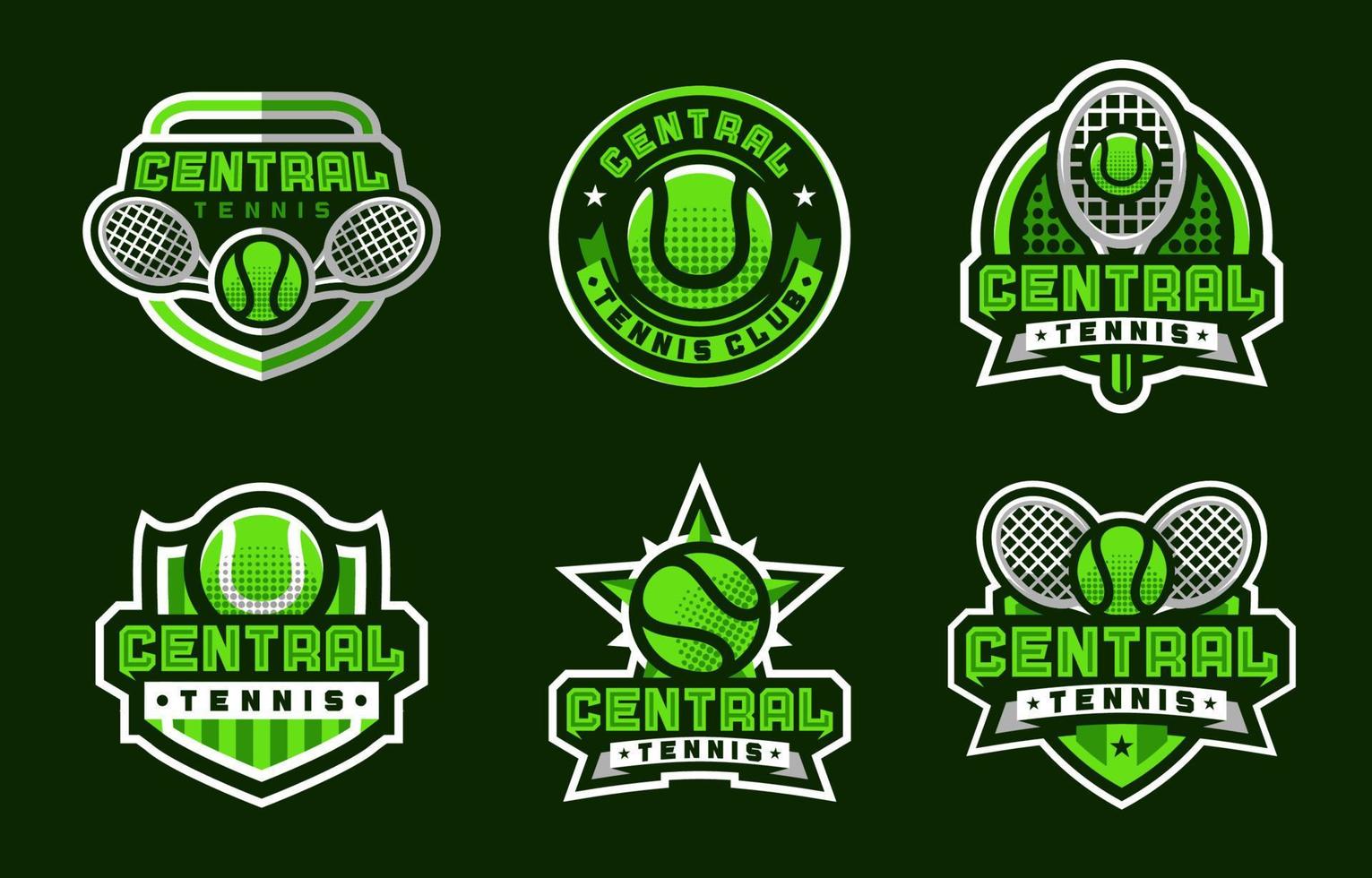 centrala logotyper för tennissport vektor