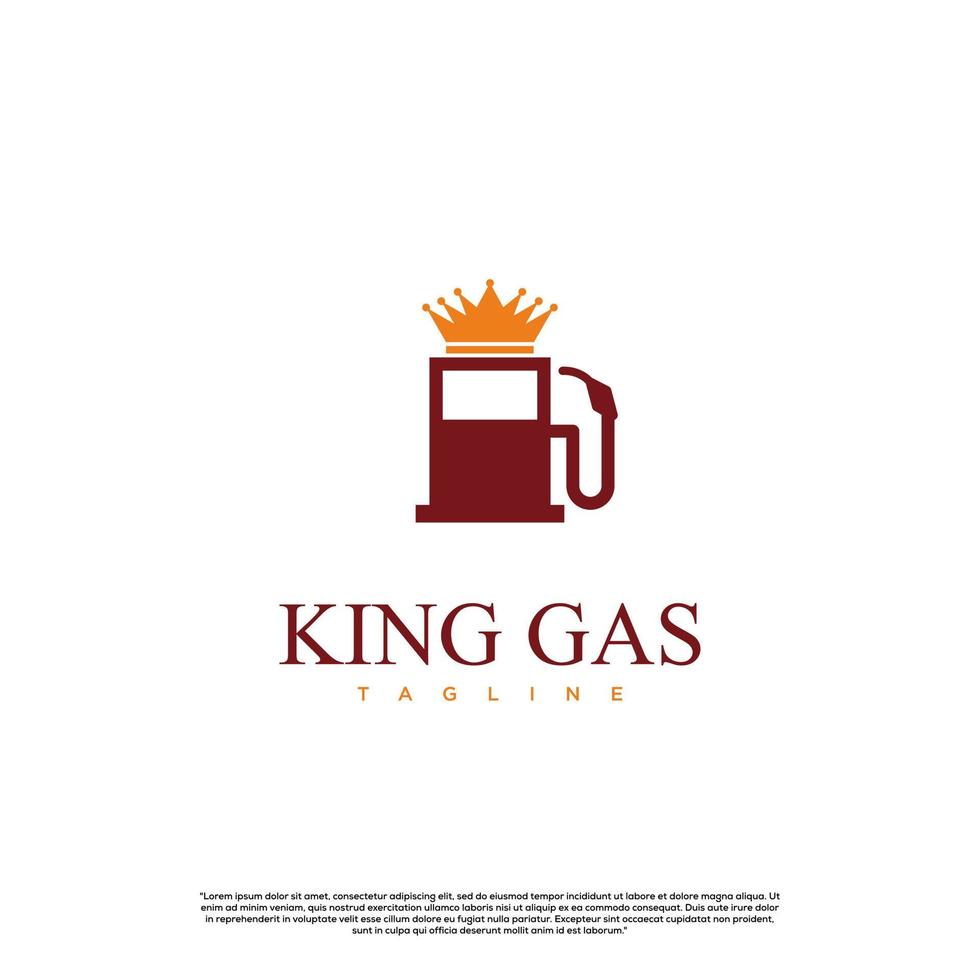 king gas logotyp designikon, på isolerad bakgrund vektor