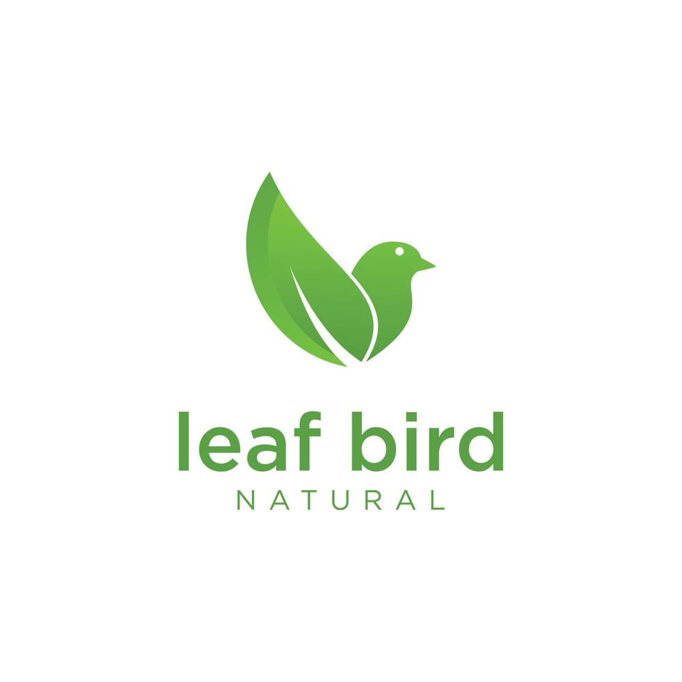 leaf bird logotyp design ikon mall, fågel med blad logotyp design modernt koncept vektor