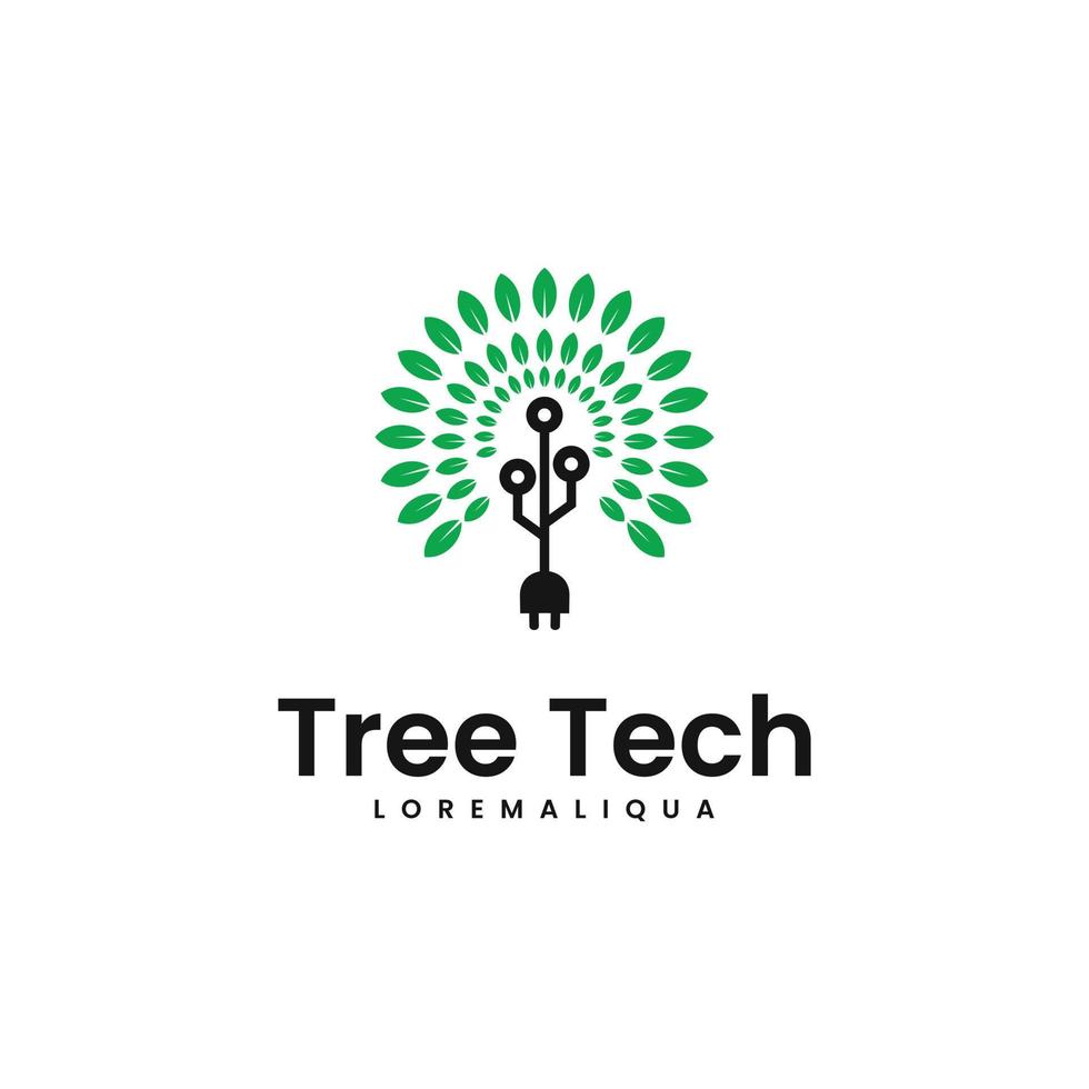 Vektor Tech Tree Stromkreis Logo Design moderne Ikone