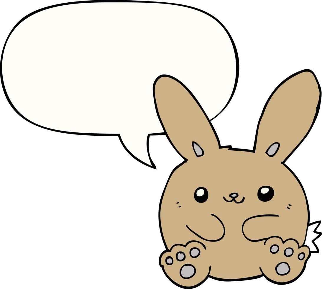 Cartoon-Kaninchen und Sprechblase vektor