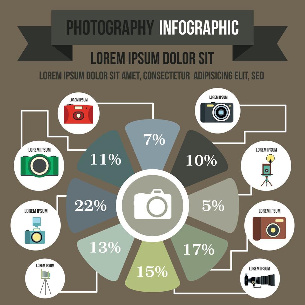 fotografi infographic, platt stil vektor