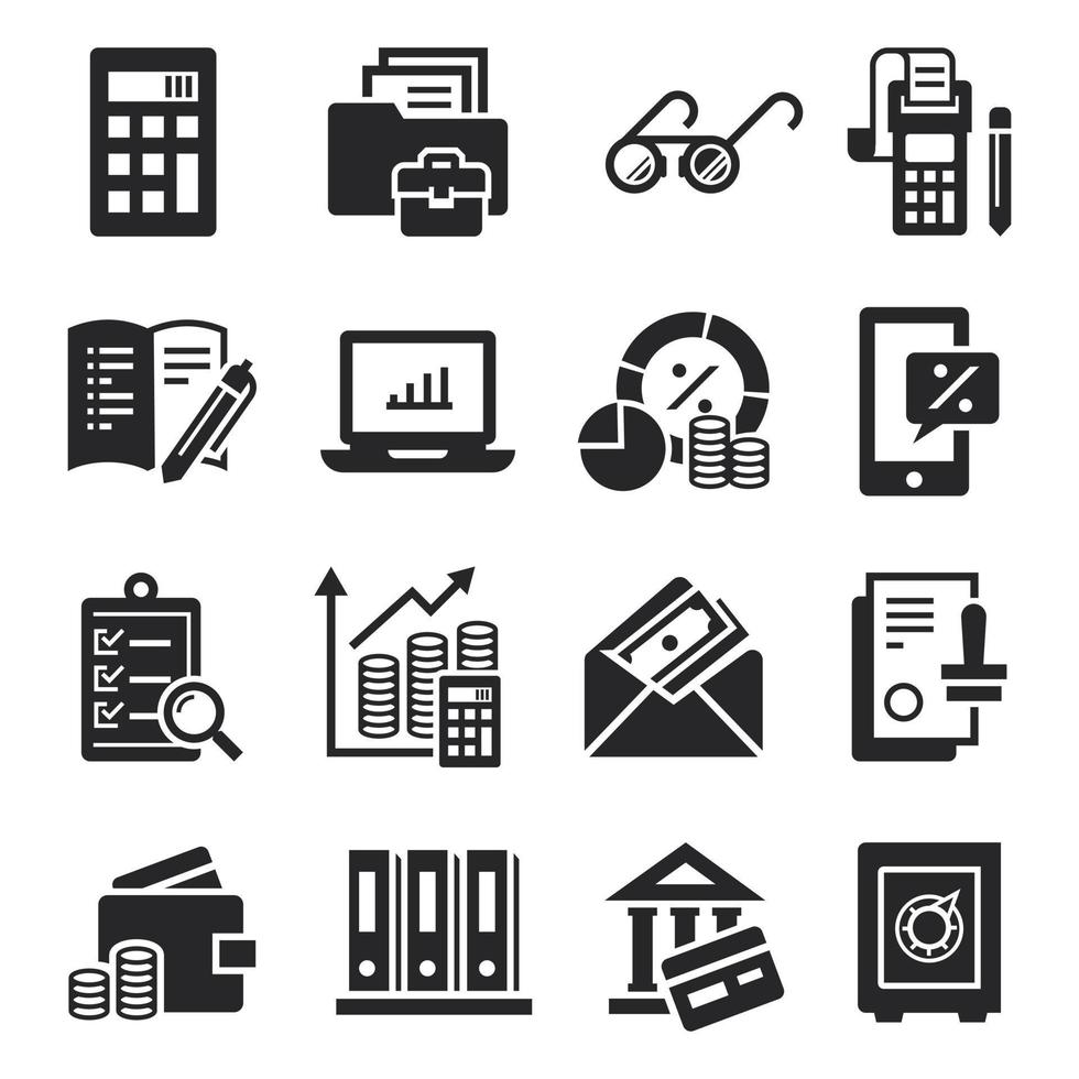 Accounting International Day Icon Set, einfacher Stil vektor