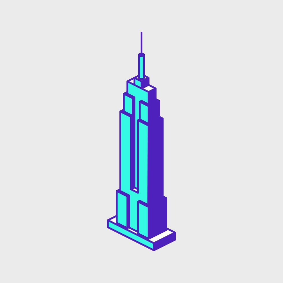 isometrische Vektorsymbolillustration des Empire State Building vektor