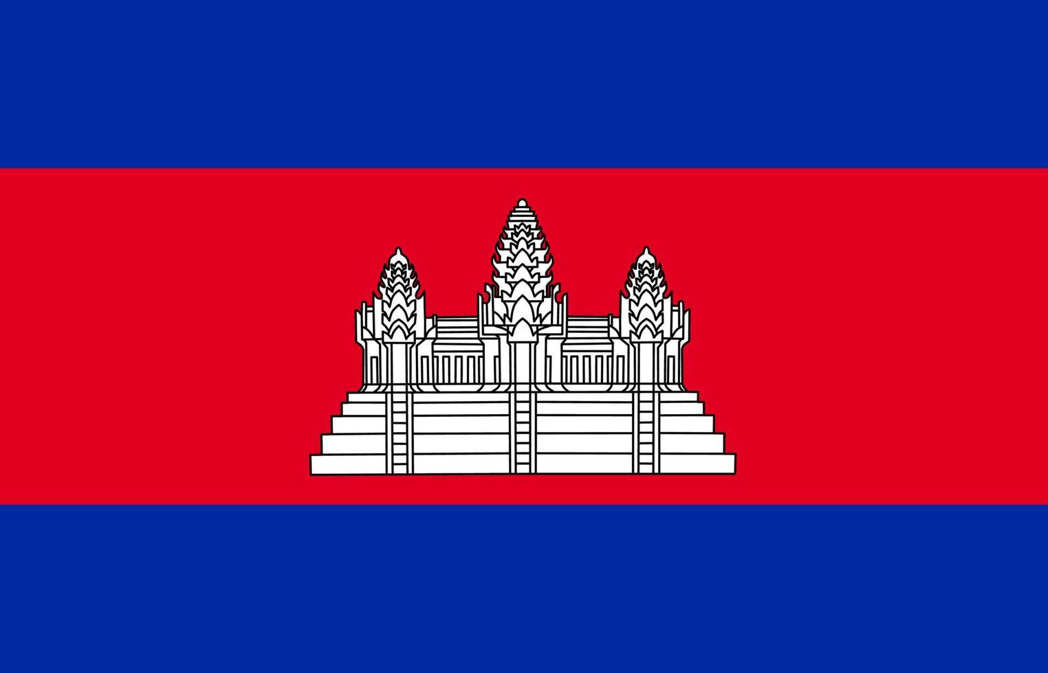 nationella flaggan för kungariket Kambodja vektor