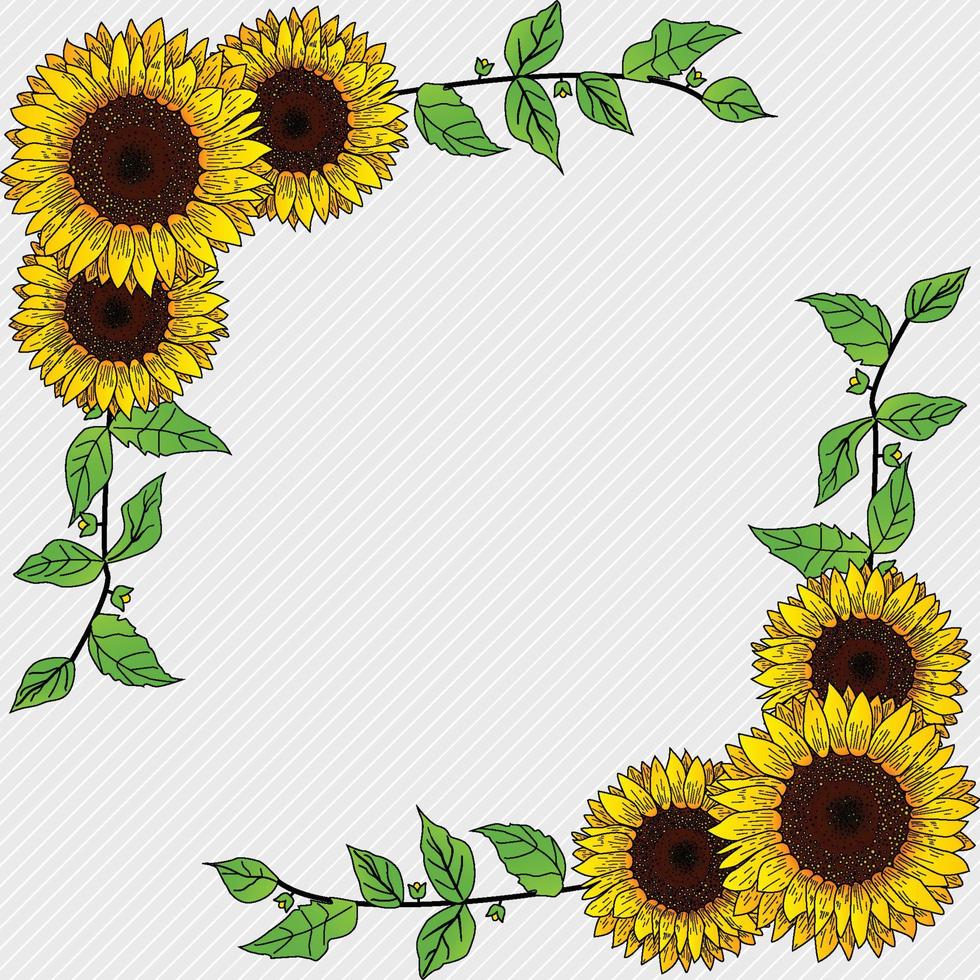 Feierblumenkarte mit schöner Sonnenblume und abstraktem Hintergrund vektor