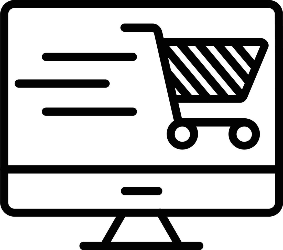 Symbol für Online-Shopping-Vektorlinie vektor