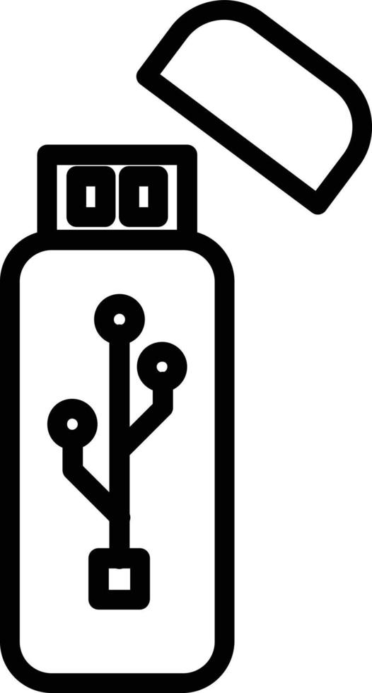 Symbol für USB-Vektorlinie vektor